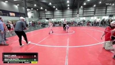 75 lbs Round 2 (6 Team) - Braylon Butts, NORTH CAROLINA WRESTLING FACTORY vs Rhett Lance, JEFFERSON WRESTLING CLUB