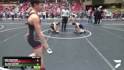 90 lbs Cons. Round 3 - Red Redford, Wichita Wrestling Club vs Blake Koster, Hoxie Kids Wrestling Club