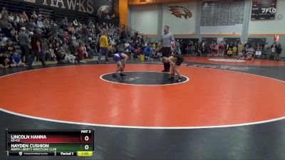 77 lbs Quarterfinal - Lincoln Hanna, Ed-Co vs Hayden Cushion, North Liberty Wrestling Club