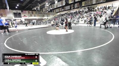 98 lbs Semifinal - Camila Martinez, Canyon Springs Youth Wrestling vs Atalie Zambrano, Imperial Valley Panthers Wrest