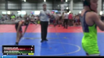 95 lbs Placement (4 Team) - Evan Kalikoudas, HEADHUNTERS WRESTLING CLUB vs Brandon Lefler, DARKHORSE WRESTLING CLUB - GOLD