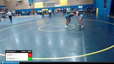 155lbs Cons. Round 7 - Amailee Niz, Yelm (Girls) vs Aman Cheema, Aberdeen (Girls)