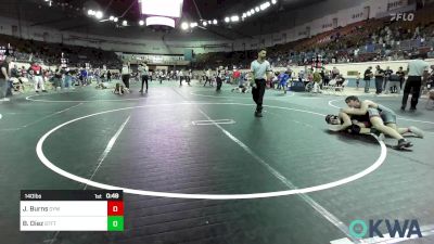 140 lbs Consolation - Jackson Burns, Geary Youth Wrestling vs Breylan Diaz, Standfast