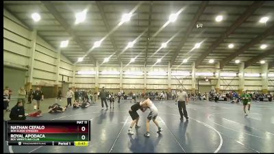 125 lbs Semifinal - Nathan Cefalo, Box Elder Stingers vs Royal Apodaca, Roy Wrestling Club