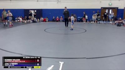 49 lbs Round 4 - Korbin Wilson, Mountain Man Wrestling Club vs Colt O`Brien, Team Real Life