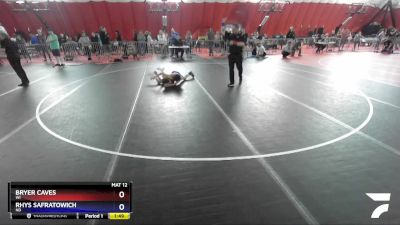 97 lbs Cons. Round 3 - Bryer Caves, WI vs Rhys Safratowich, ND