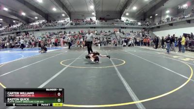 50 lbs Cons. Round 3 - Carter Williams, Lamar Tiger Wrestling-AA vs Easton Quick, Platte County Wrestling Club-AAA