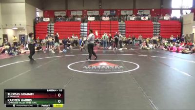 115 lbs 1st Place Match - Thomas Graham, Alpha Elite vs Karmen Harris, Tennessee Valley Wrestling