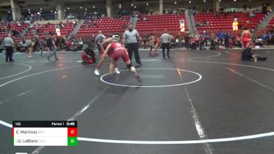 145 lbs Cons. Semi - Garrett LeBlanc, Emporia Wrestling Club vs Emiliano Martinez, Bobcat Wrestling Club