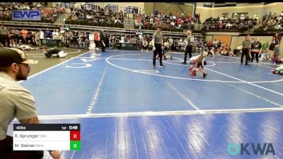 40 lbs Rr Rnd 3 - Rowe Sprunger, Oklahoma Wrestling Academy vs Miles Steiner, Mustang Bronco Wrestling Club