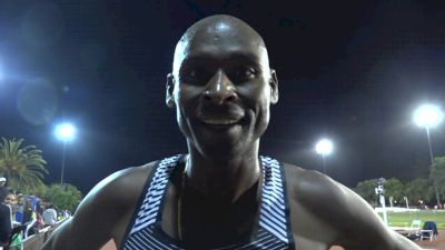 Bernard Lagat after breaking Masters 10K World Record at Payton Jordan