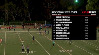 Men's 3k Steeplechase, Heat 1 - Ole Hesselbjerg Drops 8:35