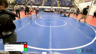 92 lbs Final - Braxton Bacon, Glenpool Youth Wrestling vs Drake Sheffield, R.A.W.