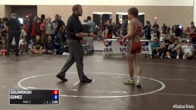 55 kg Quarterfinal - Austin Gomez, IL vs Rhett Golowneski, OK