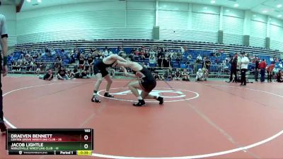 160 lbs Round 1 (6 Team) - Jacob Lightle, Noblesville Wrestling Club vs Draeven Bennett, Center Grove Wrestling Club