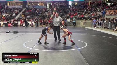 55 lbs Cons. Round 3 - Jocelyn Osborne, Piper Wrestling Club vs Paxtyn Demel, El Dorado