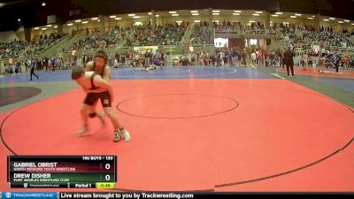 130 lbs Quarterfinal - Gabriel Obrist, North Medford Youth Wrestling vs Drew Disher, Port Angeles Wrestling Club