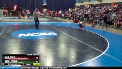 141 lbs Champ. Round 1 - Colin Roque, Augustana College (Illinois) vs Jake Dado, University Of The Ozarks (Arkansas)