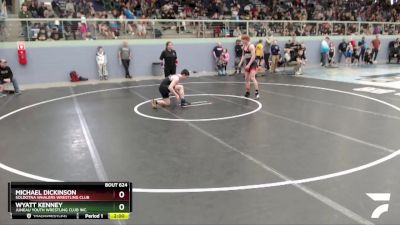 152 lbs Round 1 - Wyatt Kenney, Juneau Youth Wrestling Club Inc. vs Michael Dickinson, Soldotna Whalers Wrestling Club