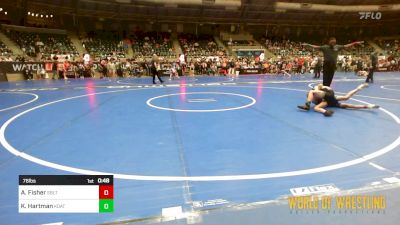 76 lbs Consolation - Abel Fisher, Sebolt Wrestling Academy vs Kolton Hartman, Kodiak Attack