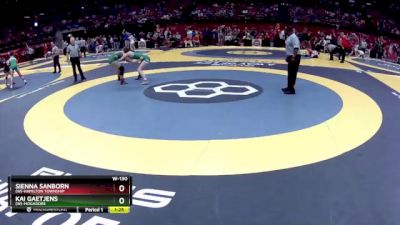 W-130 lbs Quarterfinal - Sienna Sanborn, (W)-Hamilton Township vs Kai Gaetjens, (W)-Mogadore