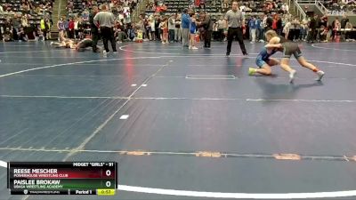 91 lbs Quarterfinal - Reese Mescher, Powerhouse Wrestling Club vs Paislee Brokaw, Ubasa Wrestling Academy