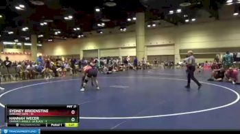 120 lbs Round 7 (10 Team) - Hannah Wecer, Charlie`s Angels- GA Black vs Sydney Bridenstine, Suncoast Gems