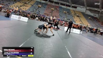 116 lbs Round 1 (16 Team) - Irma Retano, Eastern Oregon University vs Camille Fournier, Texas Wesleyan