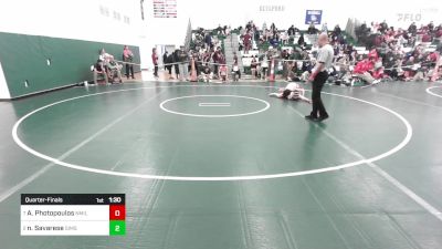 120 lbs Quarterfinal - Adrian Photopoulos, New Milford vs Nick Savarese, Simsbury