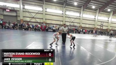 70 lbs Champ. Round 1 - Mayson Evans-Rockwood, Westlake vs Jake Zesiger, Sanderson Wrestling Academy