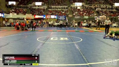 AA - 170 lbs Champ. Round 1 - Mark Ahner, Glacier (Kalispell) vs Liam Gage, Great Falls CMR