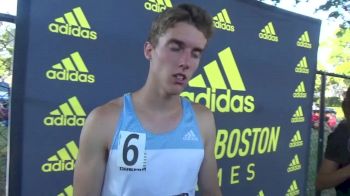 Jack Salisbury after winning the boys mile with a fierce kick