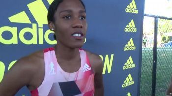 Ajee Wilson after winning the Boston 800