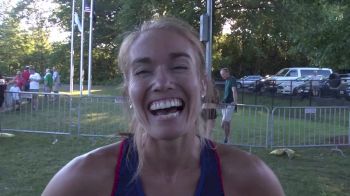 Rachel Schneider after 2nd in Boston 1500