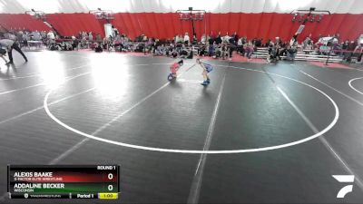 55 lbs Round 1 - Addaline Becker, Wisconsin vs Alexis Baake, X-Factor Elite Wrestling