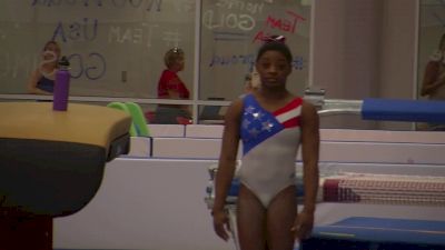 Simone Biles Warms Up a Huge Yurchenko Full