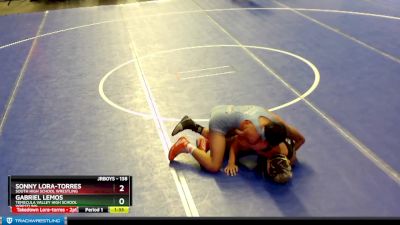 138 lbs 1st Place Match - Gabriel Lemos, Temecula Valley High School Wrestling vs Sonny Lora-torres, South High School Wrestling