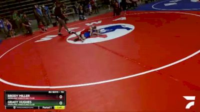 70 lbs Semifinal - Brody Miller, Worland Wrestling Club vs Grady Hughes, Worland Wrestling Club