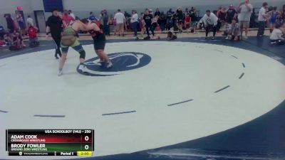 250 lbs Cons. Round 2 - Adam Cook, Crossroads Wrestling vs BRODY FOWLER, Ground Zero Wrestling