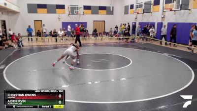 106 lbs Quarterfinal - Aiden Irvin, Alpha Wolves vs Chrystian Owens, Mohave