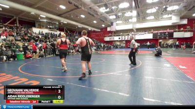 287 lbs Champ. Round 2 - Geovanni Valverde, James Logan High School vs Aidan Riddleberger, Vintage High School