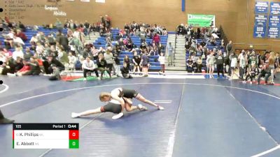 105 lbs Quarterfinal - Kinley Phillips, Bear River Junior High vs Elli Abbott, Champions Wrestling Club