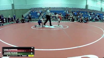 80 lbs Round 2 (6 Team) - Xander McCrae, Center Grove Wrestling Club vs Chad Cummings, Bloomington South Wrestling Club