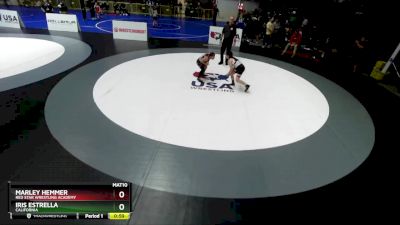 100 lbs Quarterfinal - Marley Hemmer, Red Star Wrestling Academy vs Iris Estrella, California