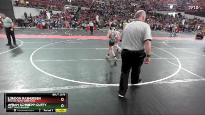 70 lbs Cons. Round 2 - Avram Schniepp-Duffy, West Salem Bangor vs London Rasmussen, Neenah Youth Wrestling