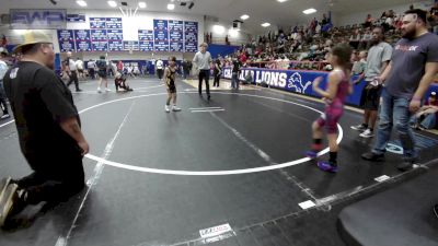 55-58 lbs Rr Rnd 3 - Juliette Rosas, OKC Saints Wrestling vs Leland Riley, Midwest City Bombers Youth Wrestling Club