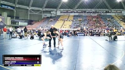 130 lbs Placement Matches (16 Team) - Maya Davis, Grand View vs Carolina Moreno, Southern Oregon University