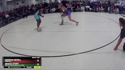 128 lbs Cons. Semi - Geniah Story, Rocket Wrestling Club / RWC vs Addison Newill, Nebraska