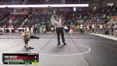 92 lbs Quarterfinal - Adin Wessley, Kansas Young Guns vs Landon Nicholson, Lawrence Elite Wrestling Club