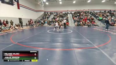 100 lbs Semifinal - Melanie Valdez, Plano (Girls) vs Jubilee Rendon, El Paso Franklin (Girls)